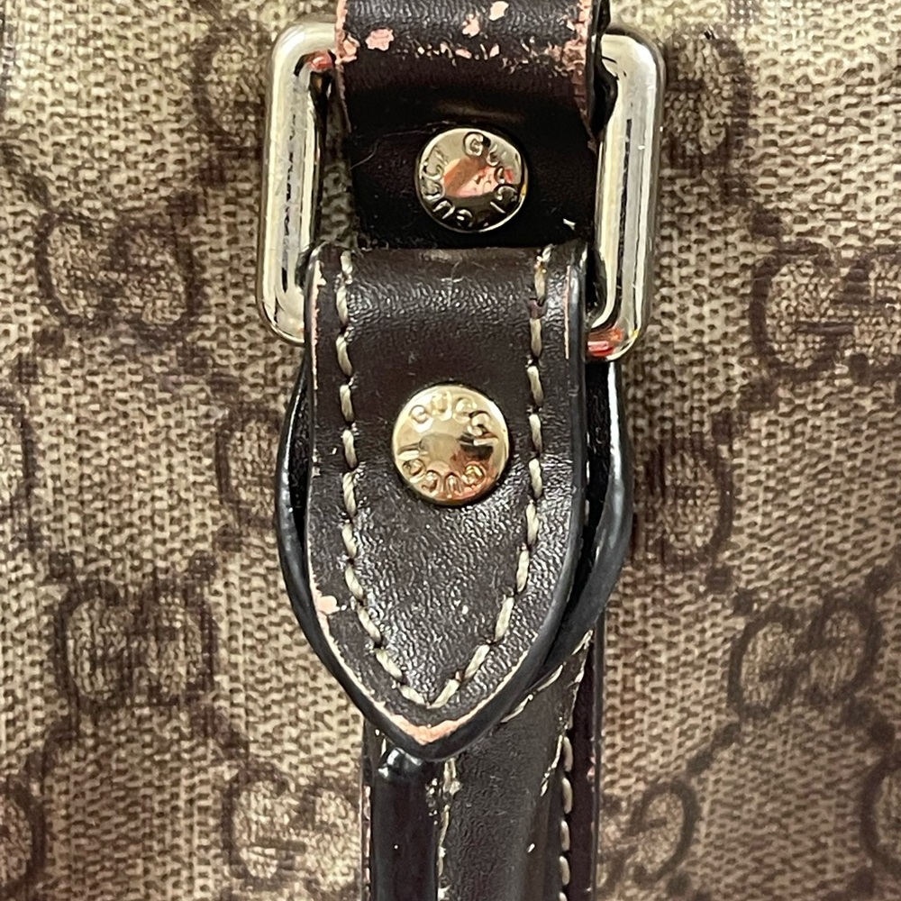 Gucci Vintage GG Speedy Monogram Handbag Brown Leather SOLD - Picture 14 of 16